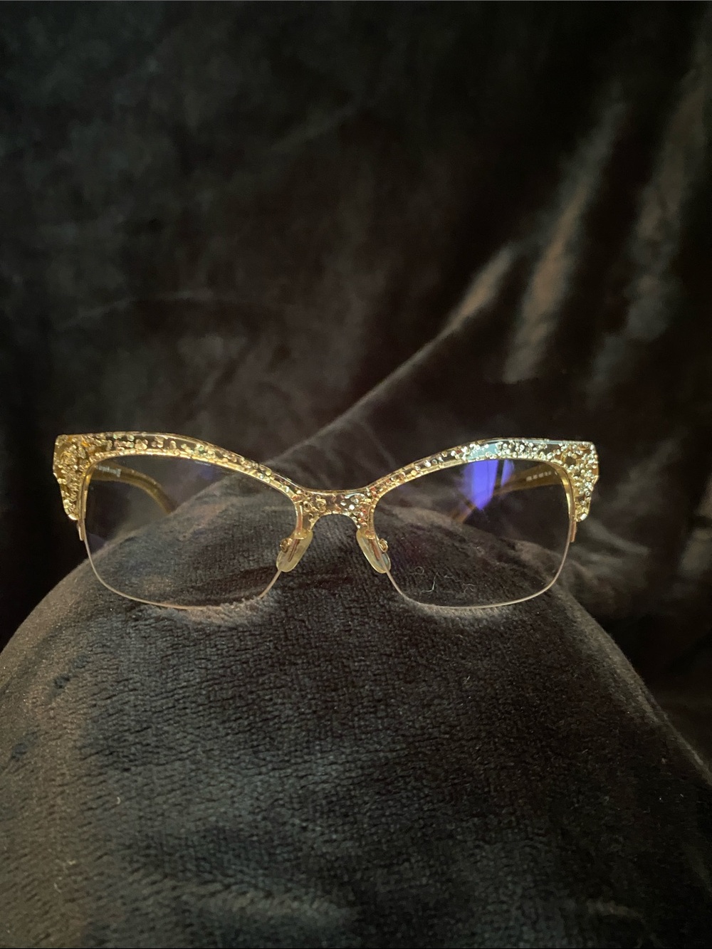Kate Spade gold glitter glasses